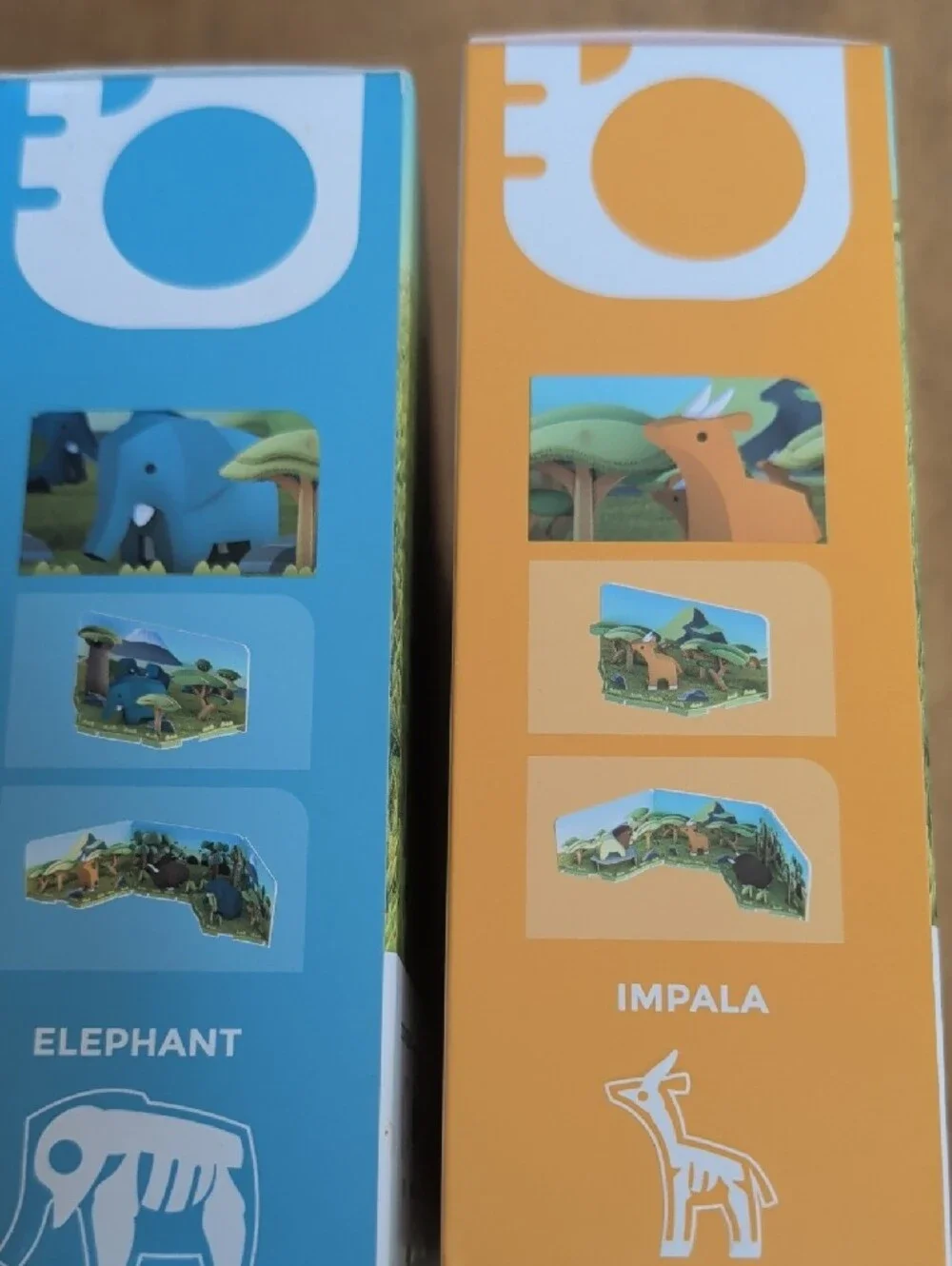 Halftoys Elephant & Impala Magnetic Animal Puzzle Sets